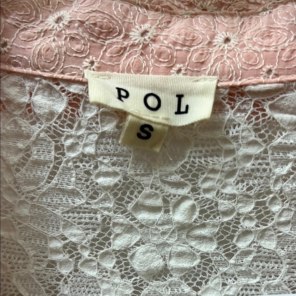 NWOT POL Blush and Ivory Button Down Shirt - Picture 6 of 8